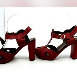 See By Chloe Crimson Woven Heels